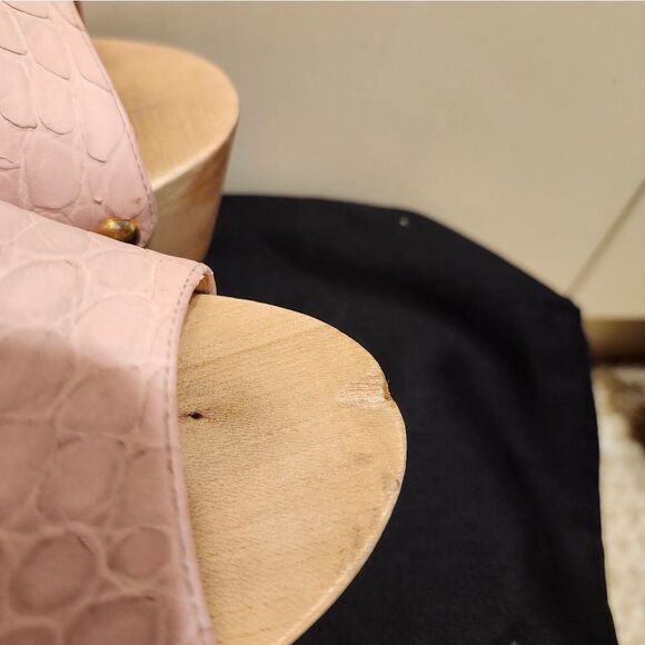 Giuseppe Zanotti Pink Croc-Embossed Leather Open Toe Clogs Sz.9/39 Ret.$595 - Picture 7 of 12